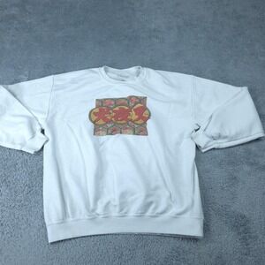 InuYasha Sweatshirt Mens Large White Crewneck Pullover Fleece Anime Graphic